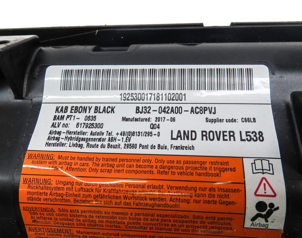 Thumbnail 5: 2015-2019 LAND ROVER DISCOVERY SPORT (L550) LEFT DRIVER KNEE AIRBAG (BLACK)