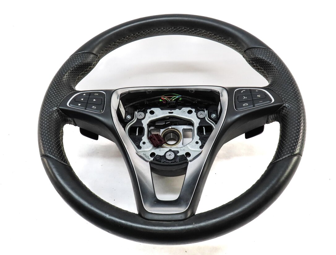Thumbnail 2: 2015 MERCEDES CLA250 (W117) LEFT DRIVER 3-SPOKE STEERING WHEEL w/ PADDLES BLACK