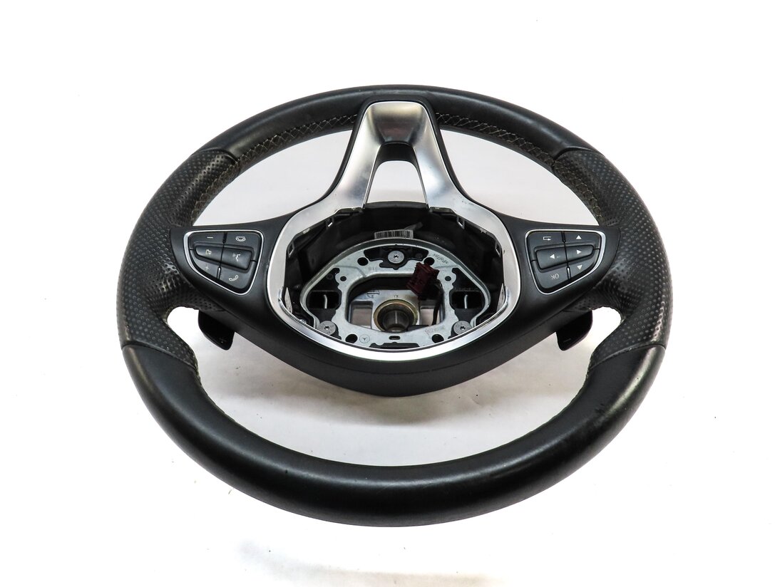 Thumbnail 3: 2015 MERCEDES CLA250 (W117) LEFT DRIVER 3-SPOKE STEERING WHEEL w/ PADDLES BLACK