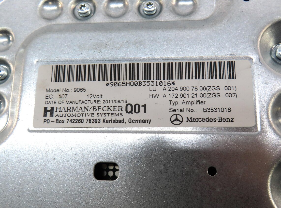 Thumbnail 5: 2012 MERCEDES C250 C300 C350 C63 AMG (W204) HARMAN BECKER AUDIO AMP AMPLIFIER