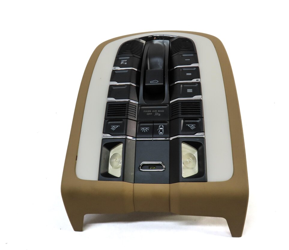 Thumbnail 3: 2012 PORSCHE PANAMERA 970 G1 FRONT CENTER ROOF DOME LIGHT MAP READING LAMP BEIGE
