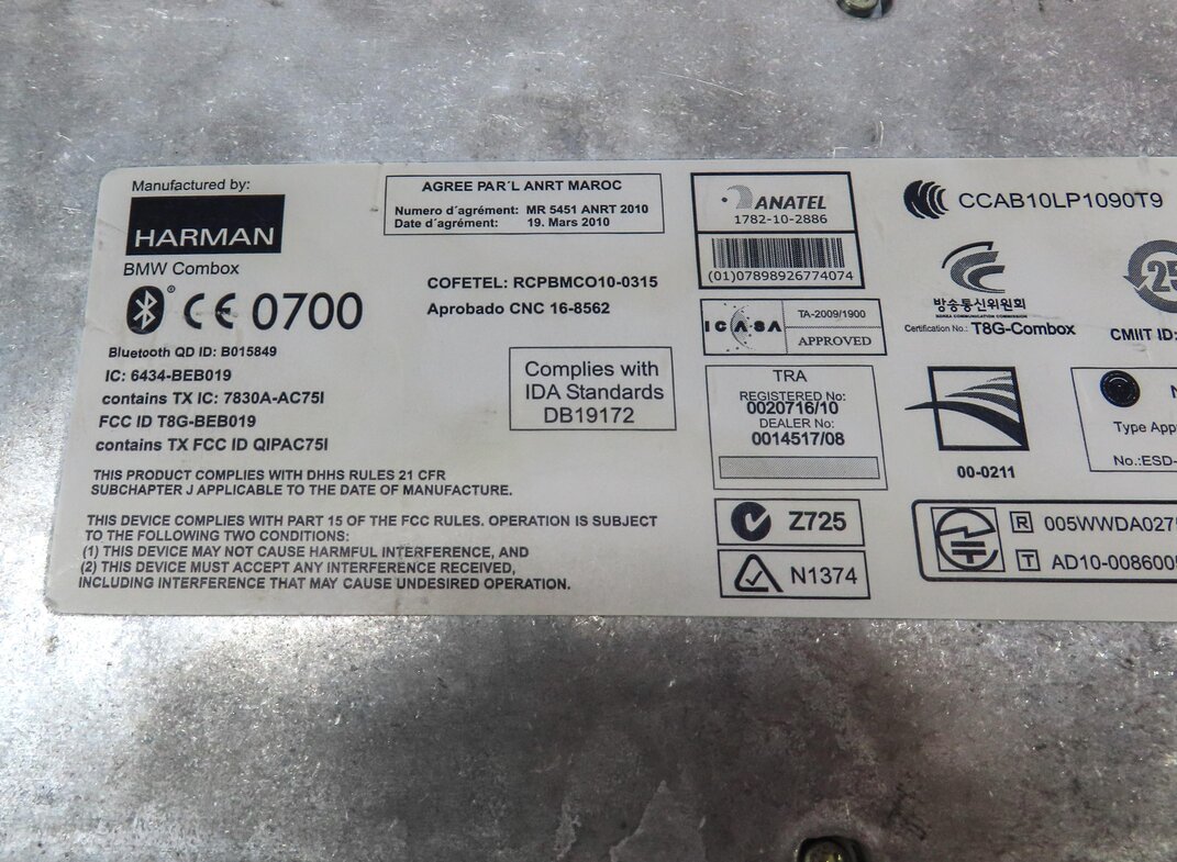 Thumbnail 4: 2013 BMW 640i LCI (F12) BLUETOOTH TELEMATICS COMMUNICATION COMBOX CONTROL MODULE