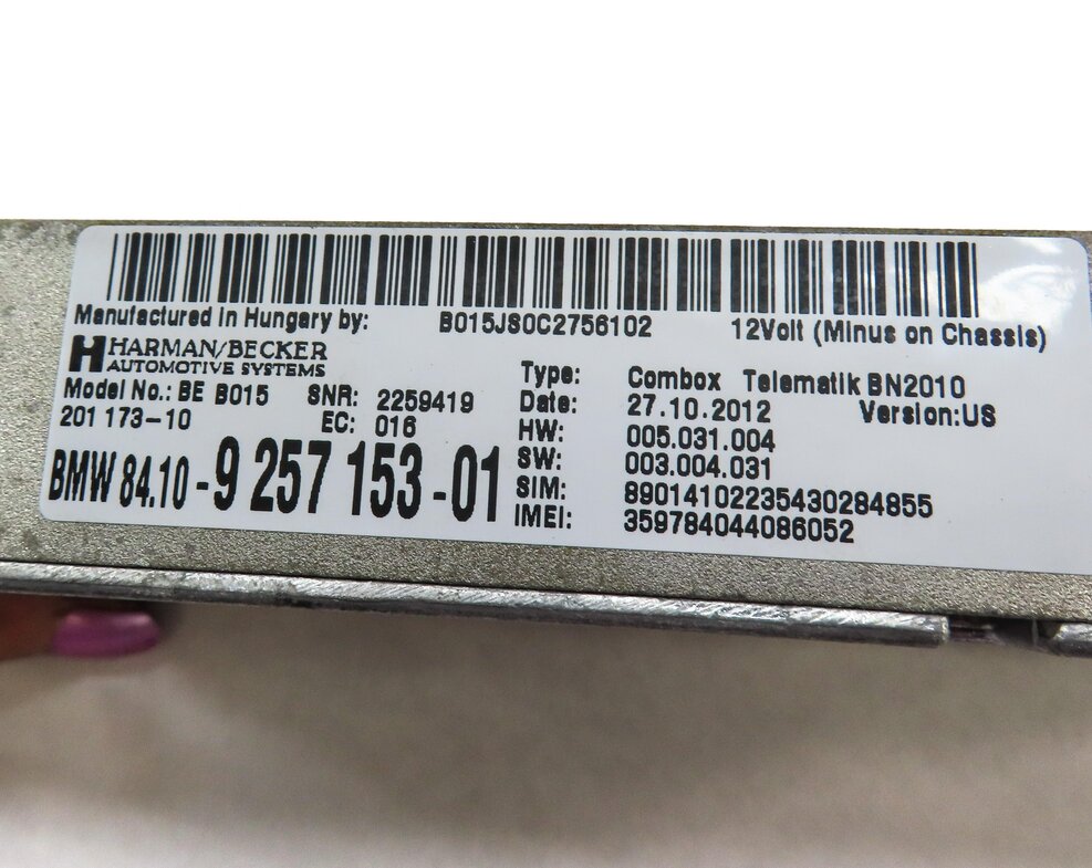 Thumbnail 5: 2013 BMW 640i LCI (F12) BLUETOOTH TELEMATICS COMMUNICATION COMBOX CONTROL MODULE