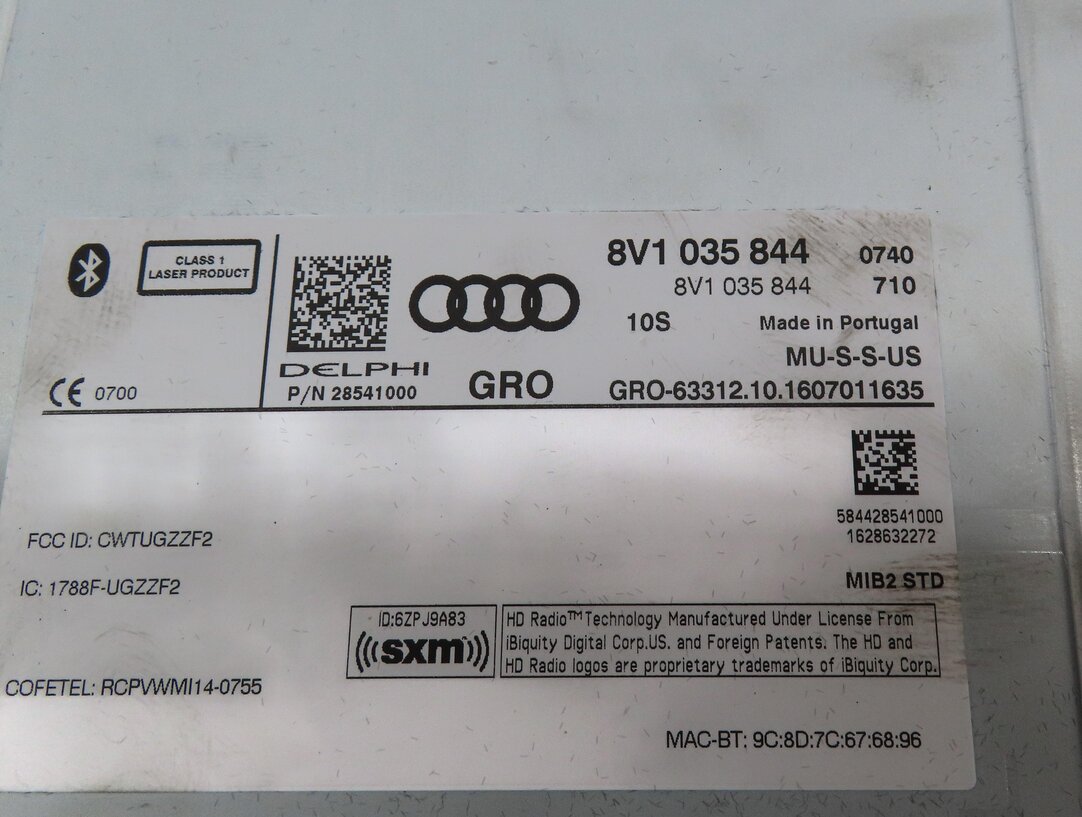 Thumbnail 5: 2017 AUDI A3 (8V) RADIO STEREO CD PLAYER SD MULTIMEDIA CARD READER HEAD UNIT