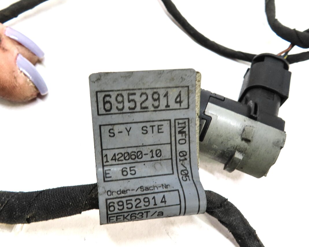 Thumbnail 4: 2006 BMW 750i E65 REAR PARK ASSIST PDC SENSOR SET4 (BLACK) & WIRE WIRING HARNESS