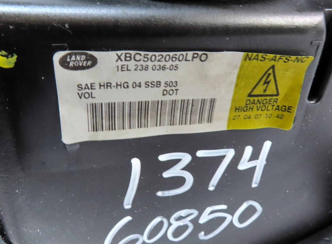 Thumbnail 8: 2006-2009 RANGE ROVER (L322) LEFT HID XENON ADAPTIVE AFS HEADLIGHT LIGHT LAMP