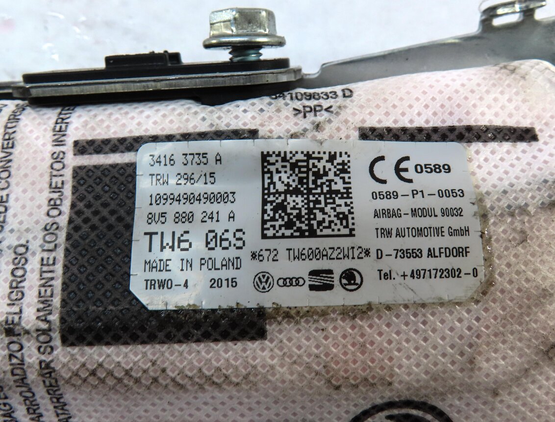 Thumbnail 4: 2016-2018 AUDI A3 E-TRON (8VF) FRONT LEFT DRIVER SEAT AIRBAG AIR BAG