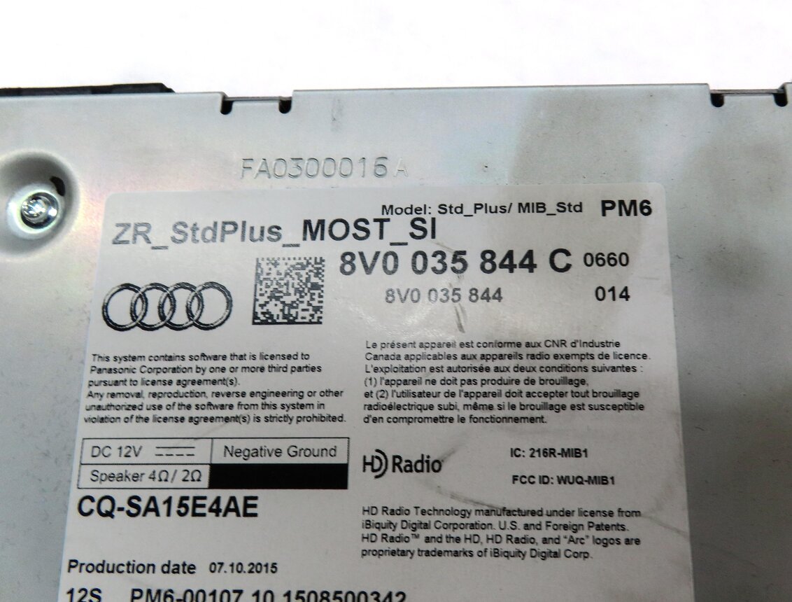 Thumbnail 6: 16-18 AUDI A3 E-TRON (8VF) RADIO STEREO MMI SIM SD CD DVD MULTIMEDIA DISC PLAYER
