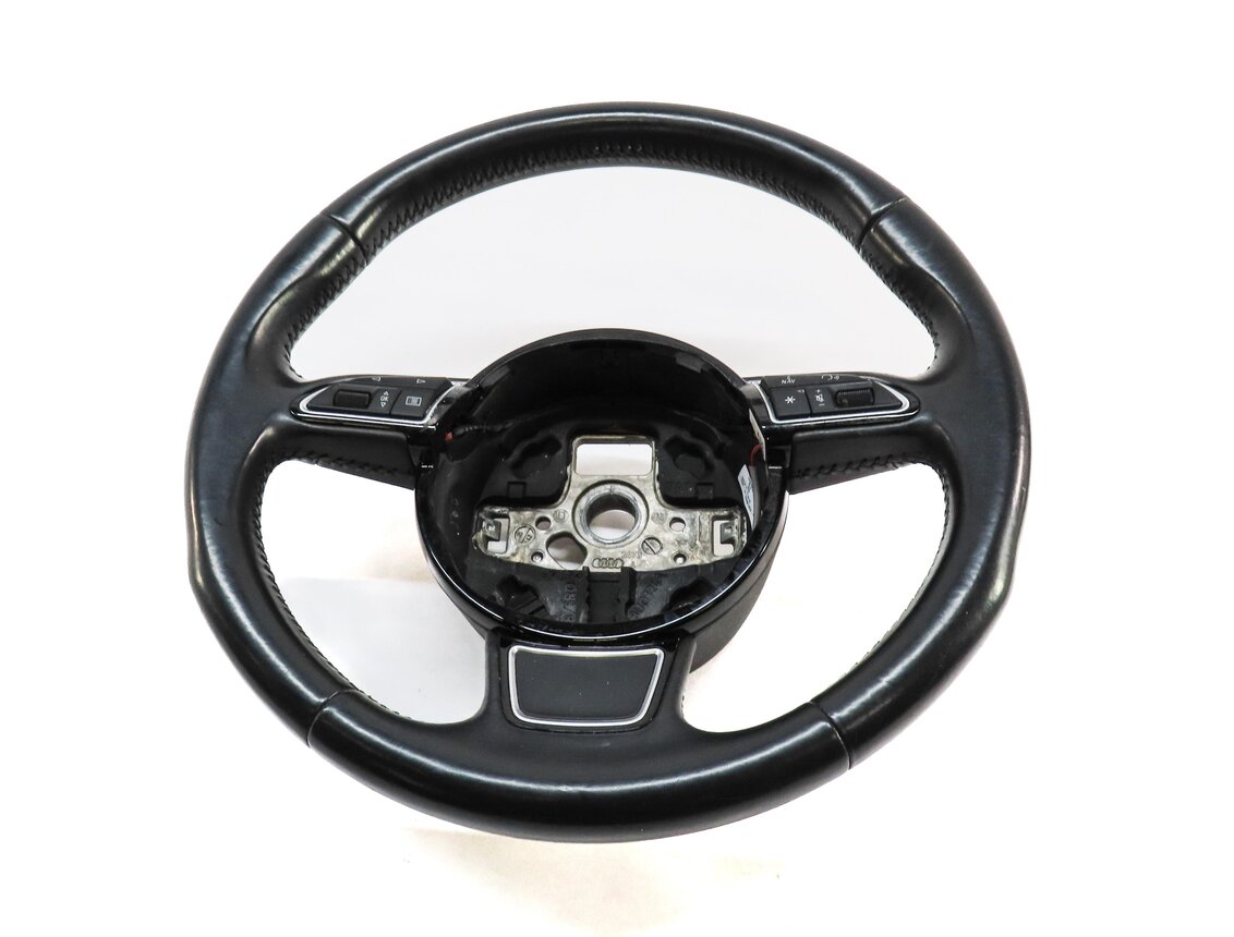 Thumbnail 4: 15-16 AUDI A3 (8V) LEFT DRIVER 3-SPOKE SPORT STEERING WHEEL w/ SWITCHES (BLACK)