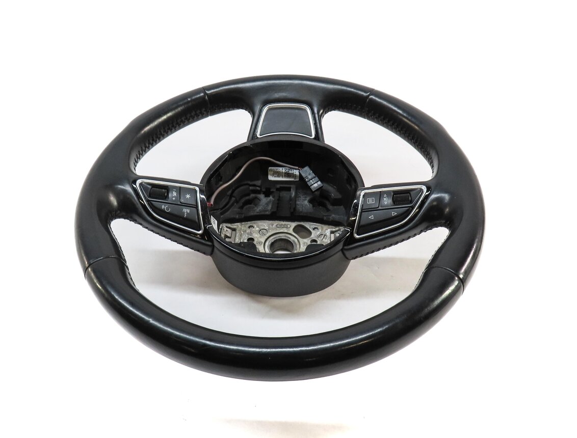 Thumbnail 5: 15-16 AUDI A3 (8V) LEFT DRIVER 3-SPOKE SPORT STEERING WHEEL w/ SWITCHES (BLACK)