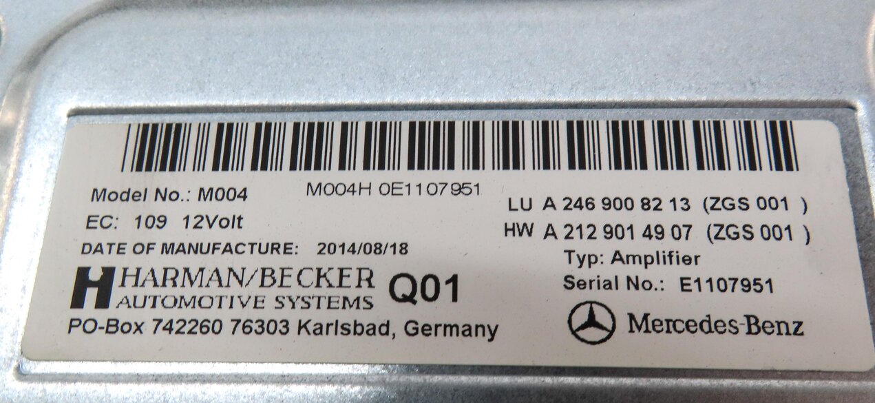 Thumbnail 4: 2012-2015 MERCEDES B250 CLA SLK SLK (C117 R172 W242) BECKER AUDIO AMP AMPLIFIER