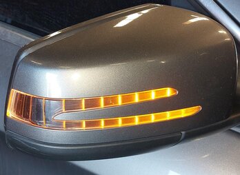 Thumbnail 2: 14-16 MERCEDES CLA-CLASS (C117) RIGHT BLIND SPOT AUTODIM DOOR MIRROR (GREY)