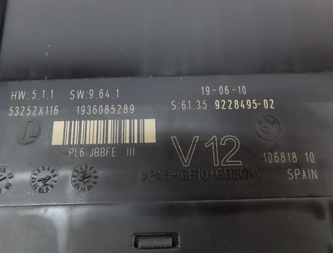 Thumbnail 3: 2010-2011 BMW 528i 535i 550i 535iGT 550iGT (F07 F10) MAIN BODY CONTROL MODULE