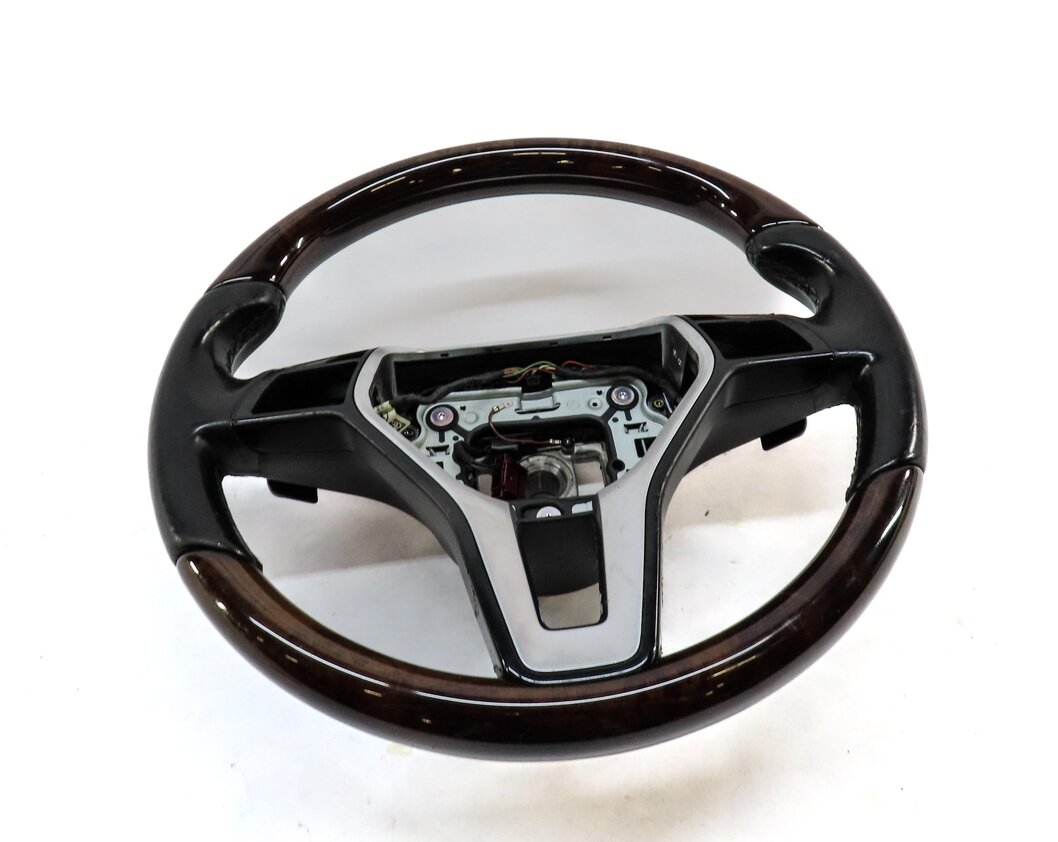 13-15 MERCEDES CLS E (W207 W218) SPORT STEERING WHEEL LANE KEEP w/ PADDLE WALNUT