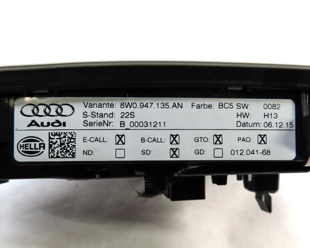 Thumbnail 7: 2017 AUDI A4 (B9 8W) FRONT DOMELIGHT MAP READING COURTESY LIGHT LAMP (GRAY)
