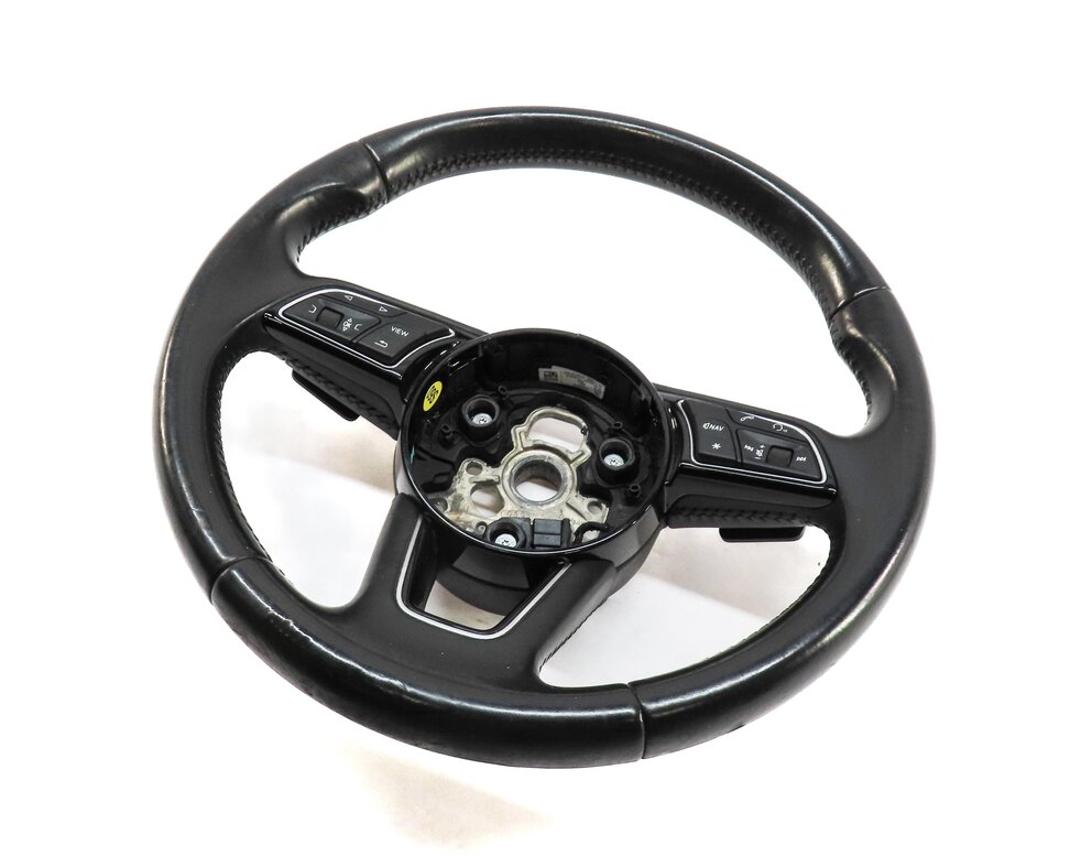 Thumbnail 1: 2017-2019 AUDI A4 A5 S4 (B9 8W F5) 3-SPOKE STEERING WHEEL w/ SHIFT PADDLES