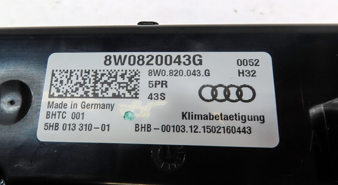 Thumbnail 6: 17-20 AUDI A4 A5 Q5 S5 SQ5 (B9 FY 8W 8W6 80A) FRONT TEMPERATURE CLIMATE CONTROL