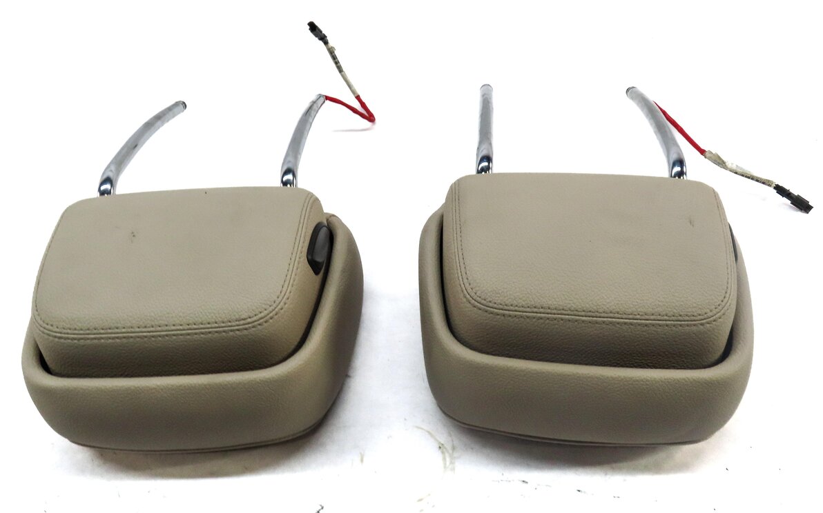 Thumbnail 4: 2011-2013 BMW X5 (E70) FRONT LEFT & RIGHT SEAT HEADREST SET-2 (OYSTER LEATHER)