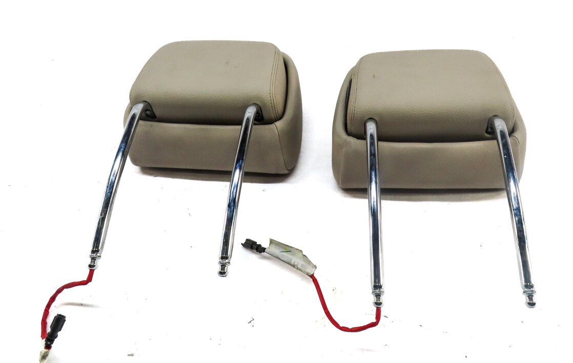 Thumbnail 5: 2011-2013 BMW X5 (E70) FRONT LEFT & RIGHT SEAT HEADREST SET-2 (OYSTER LEATHER)