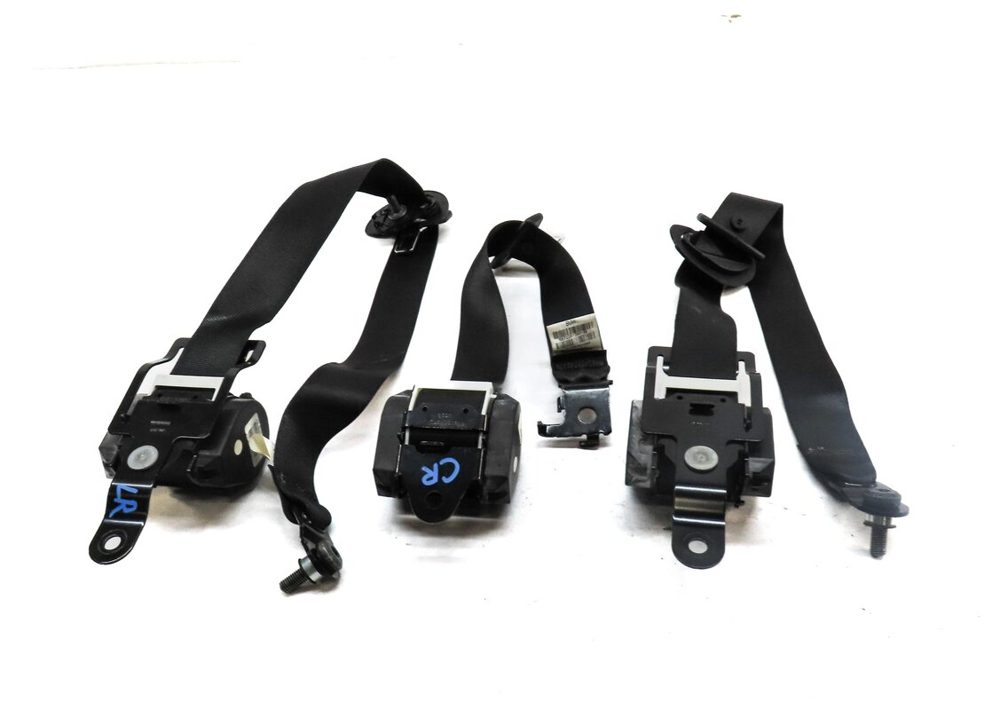 Thumbnail 4: 2012 BMW X5 (E70) REAR SEAT LEFT CENTER RIGHT SEATBELT RETRACTOR SET-3 (BLACK)