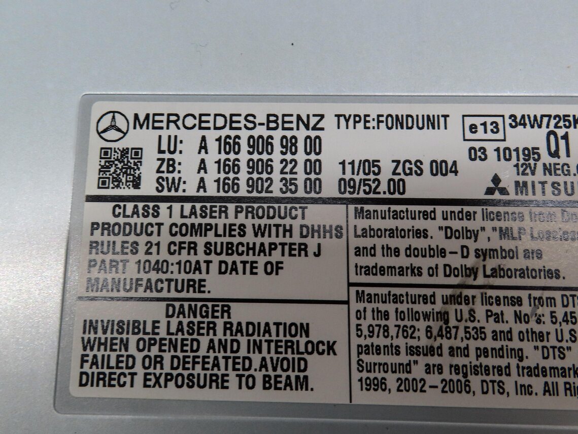Thumbnail 5: 12-16 MERCEDES E350 GL350 GL450 GL550 ML350 ML550 (W166 W212 X166) DVD PLAYER
