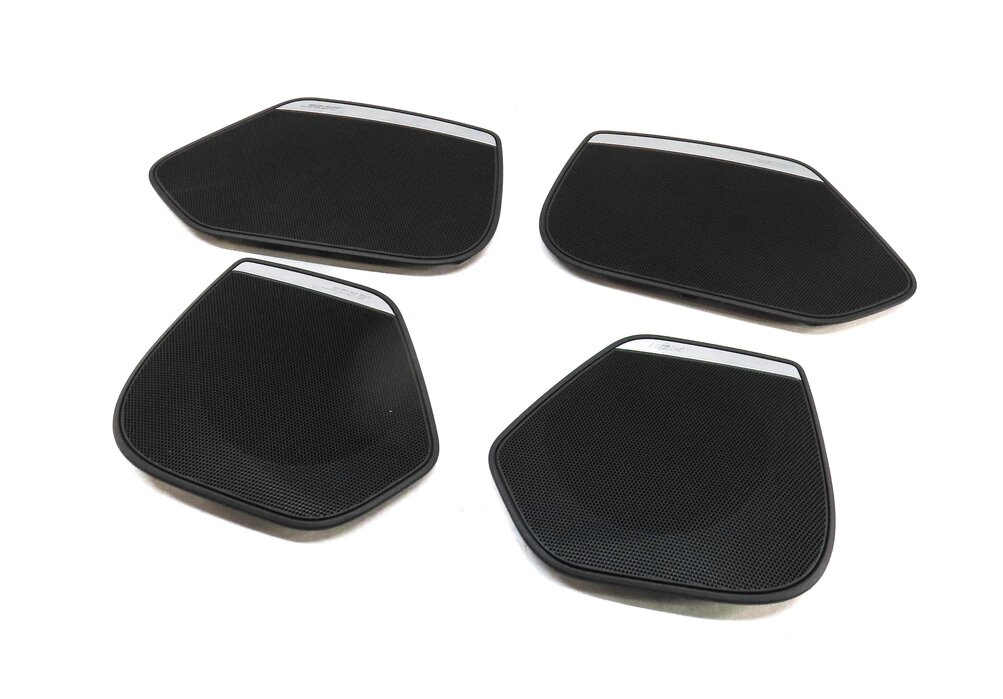 2012 AUDI A7 (C7 4G8) BOSE SPEAKER COVER GRILLE TRIM SET 4 (BLACK & SILVER)