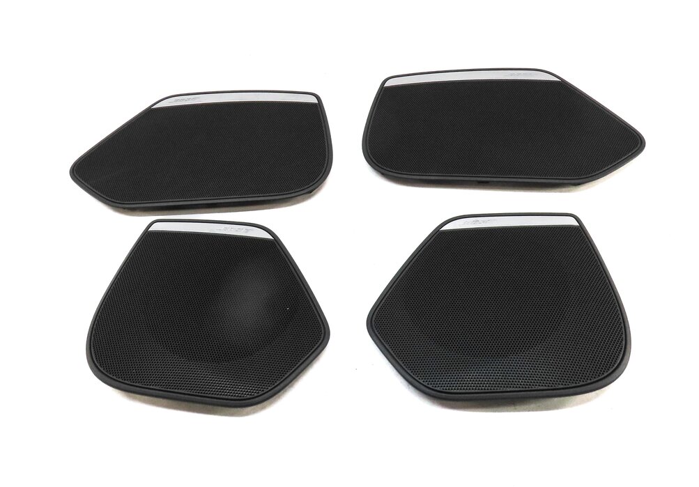 Thumbnail 2: 2012 AUDI A7 (C7 4G8) BOSE SPEAKER COVER GRILLE TRIM SET 4 (BLACK & SILVER)