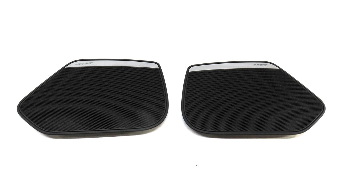 Thumbnail 3: 2012 AUDI A7 (C7 4G8) BOSE SPEAKER COVER GRILLE TRIM SET 4 (BLACK & SILVER)