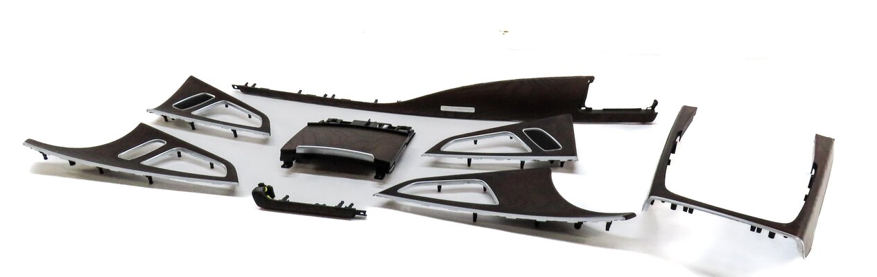 2012 AUDI A7 (C7 4G8) FRONT REAR LEFT RIGHT FINE GRAIN ASH WOOD TRIM SET 8