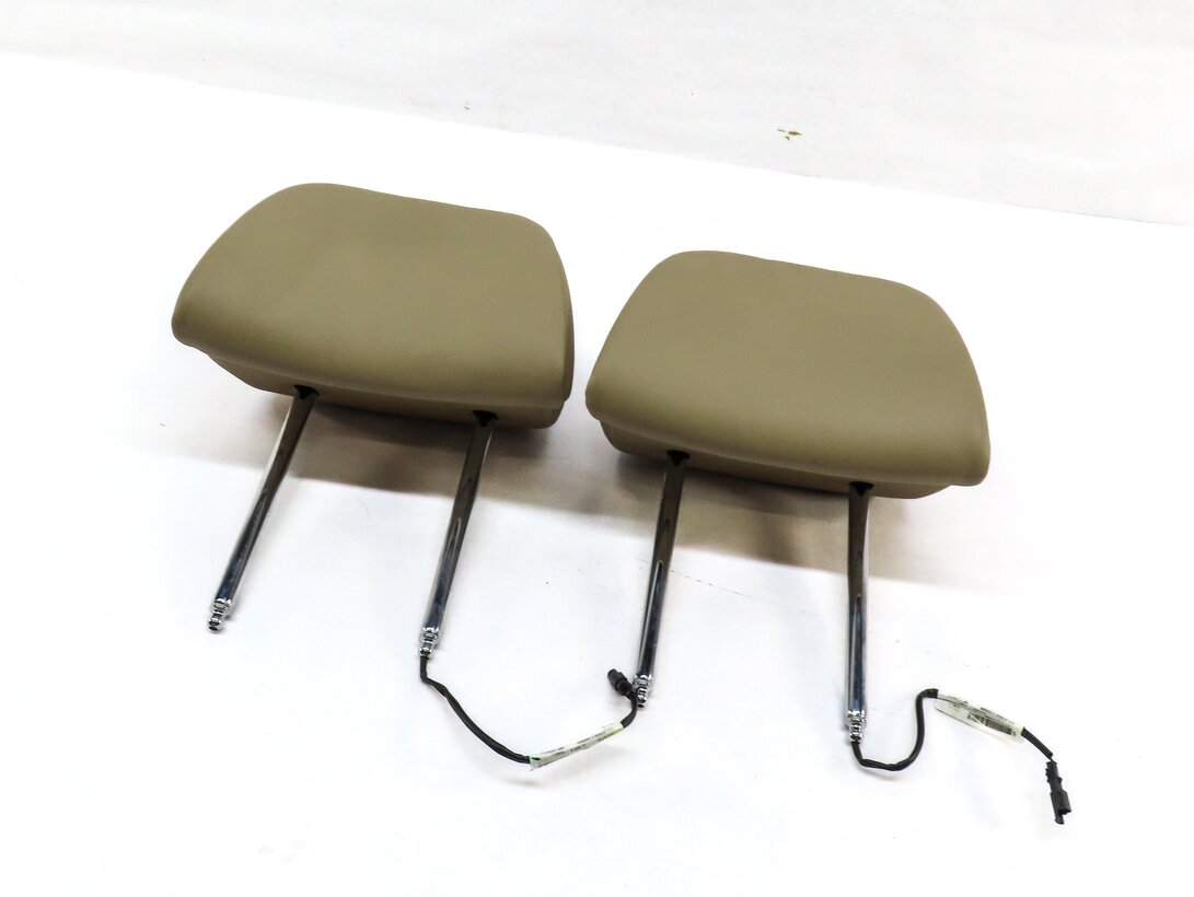 10-14 BMW X5 X6 (E70 E71) FRONT LEFT & RIGHT SPORT SEAT HEADREST SET 2 (BEIGE)