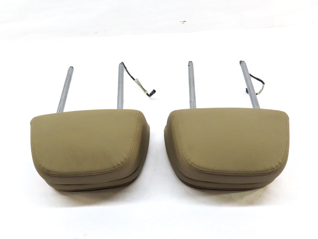 Thumbnail 4: 10-14 BMW X5 X6 (E70 E71) FRONT LEFT & RIGHT SPORT SEAT HEADREST SET 2 (BEIGE)