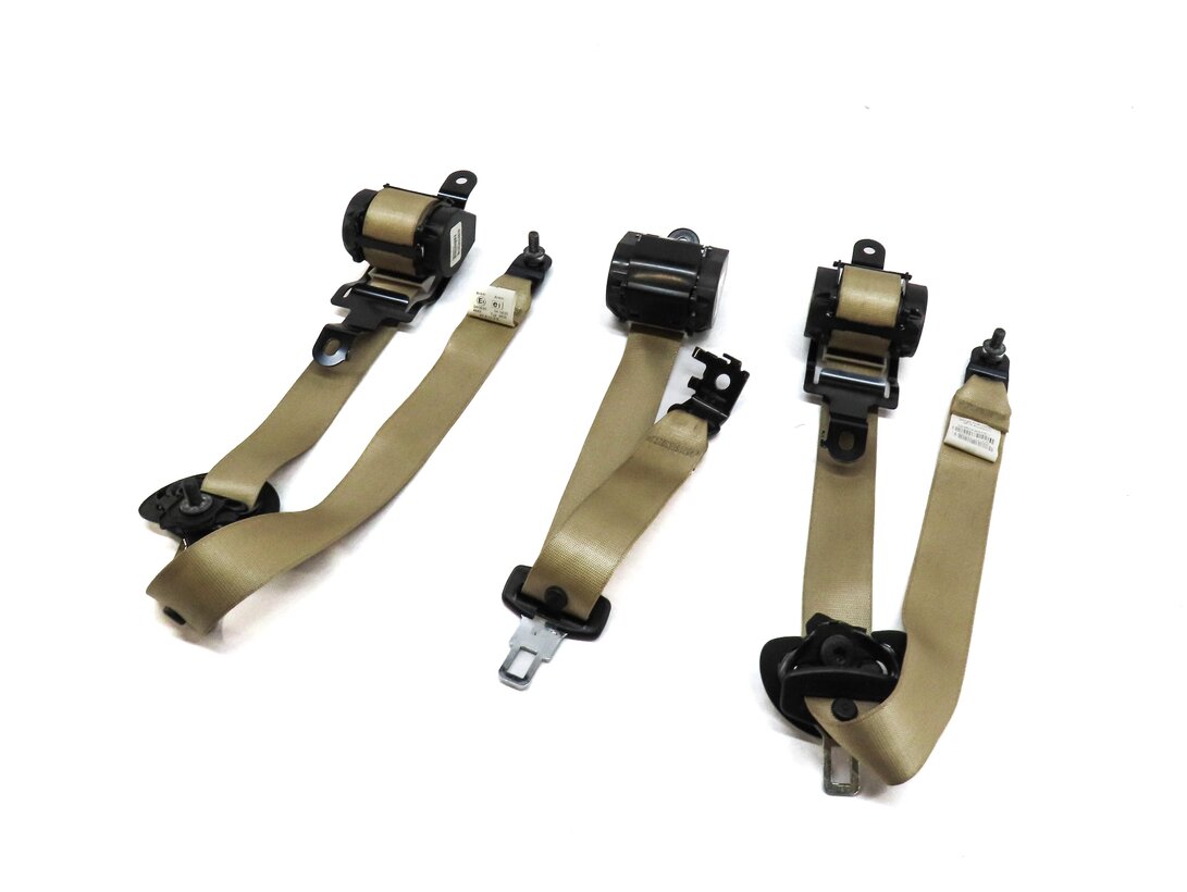 2012 BMW X5 E70 REAR SECOND ROW LEFT RIGHT CENTER SEATBELT RETRACTOR SET3 BEIGE