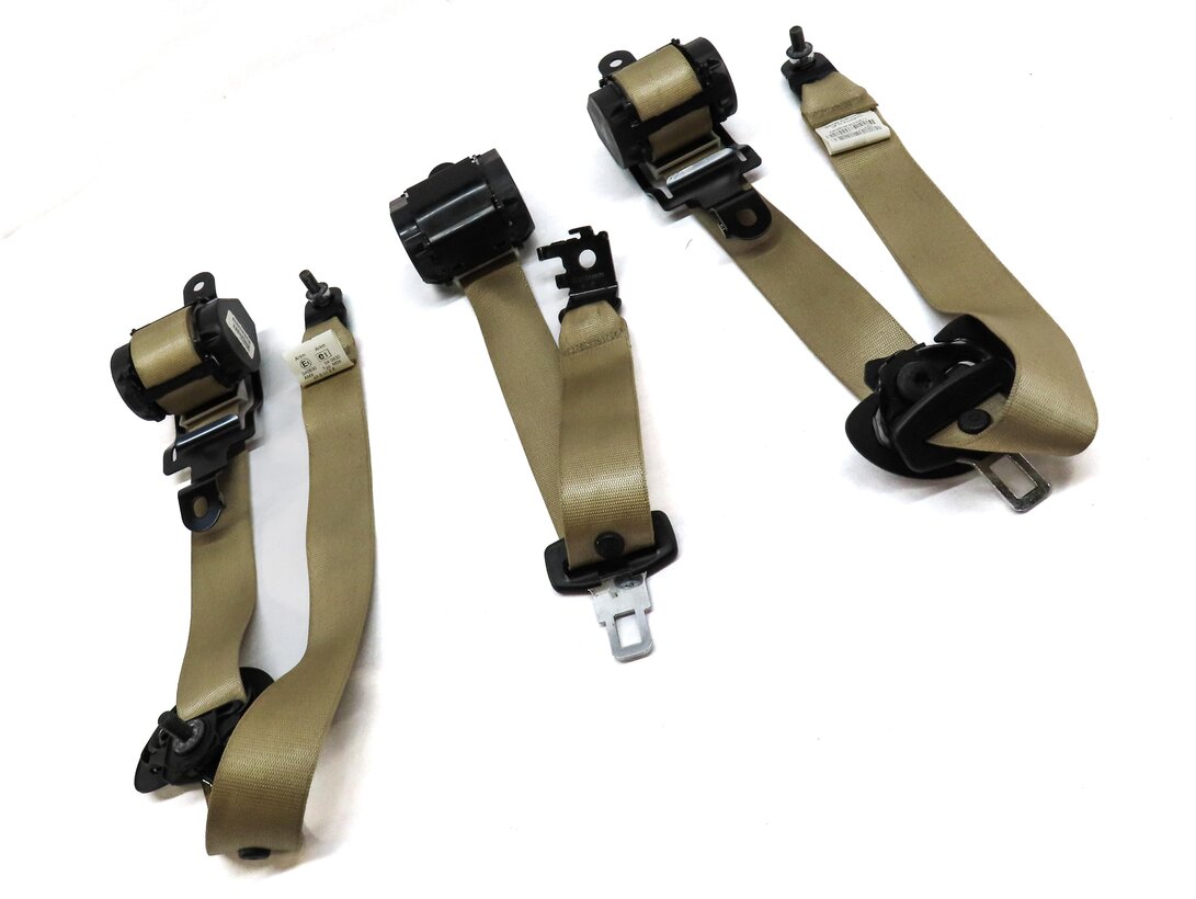 Thumbnail 3: 2012 BMW X5 E70 REAR SECOND ROW LEFT RIGHT CENTER SEATBELT RETRACTOR SET3 BEIGE