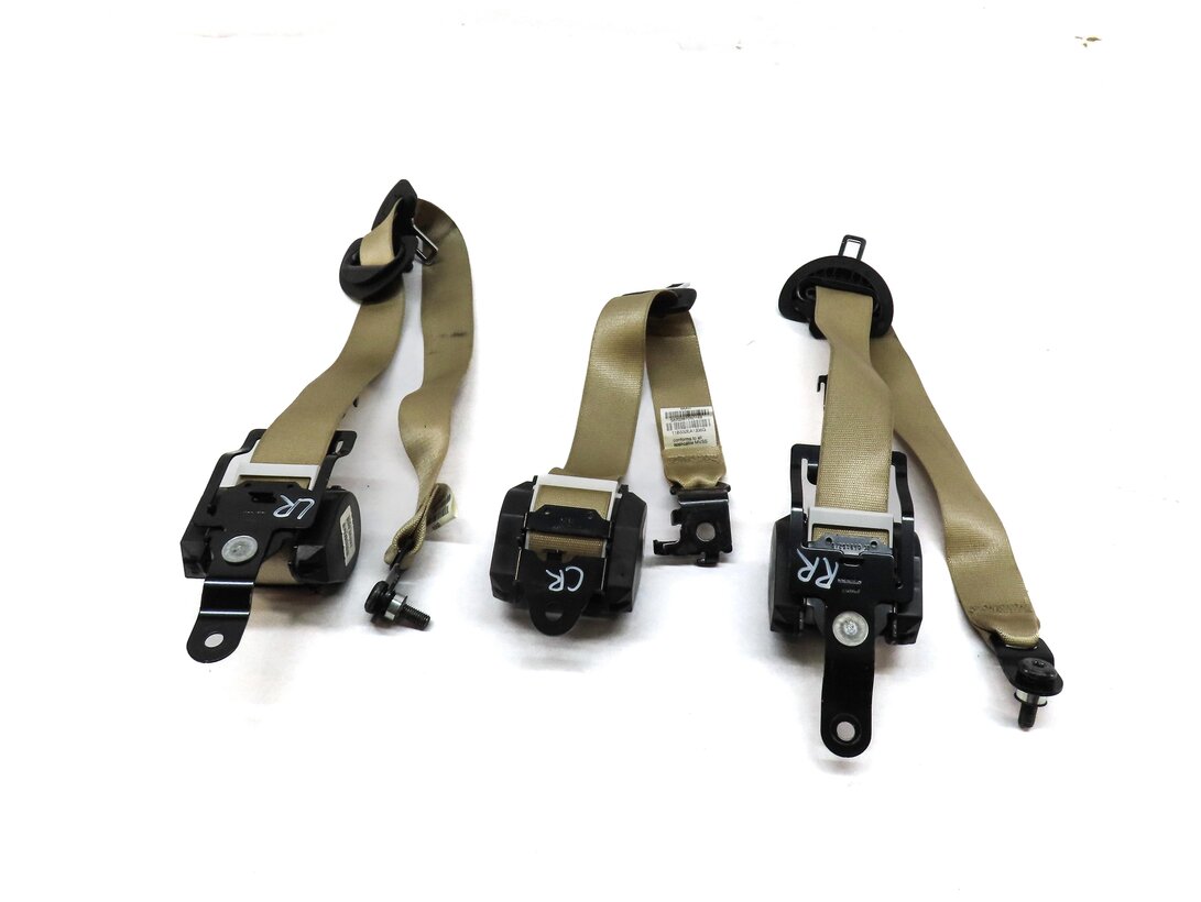 Thumbnail 4: 2012 BMW X5 E70 REAR SECOND ROW LEFT RIGHT CENTER SEATBELT RETRACTOR SET3 BEIGE