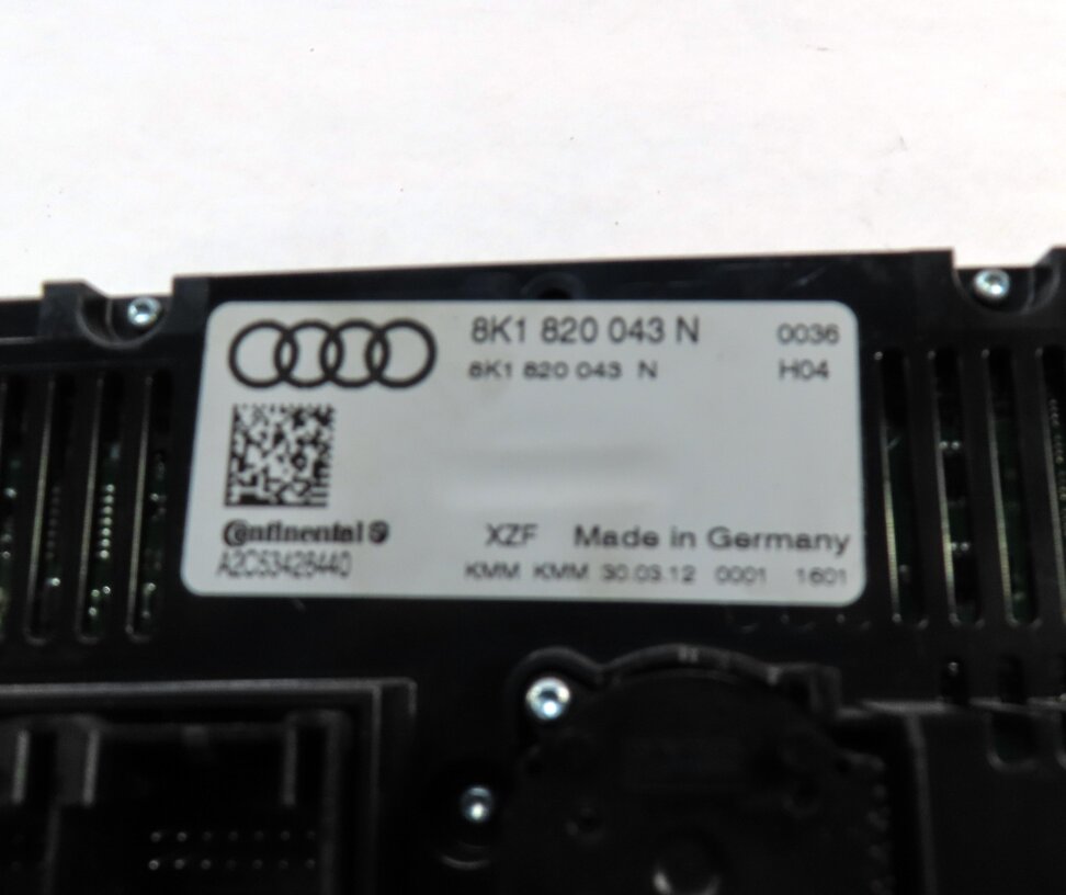 Thumbnail 6: 08-13 A4 S4 A5 S5 Q5 B8 8K 8T FRONT HEATER A/C TEMPERATURE CLIMATE CONTROL PANEL