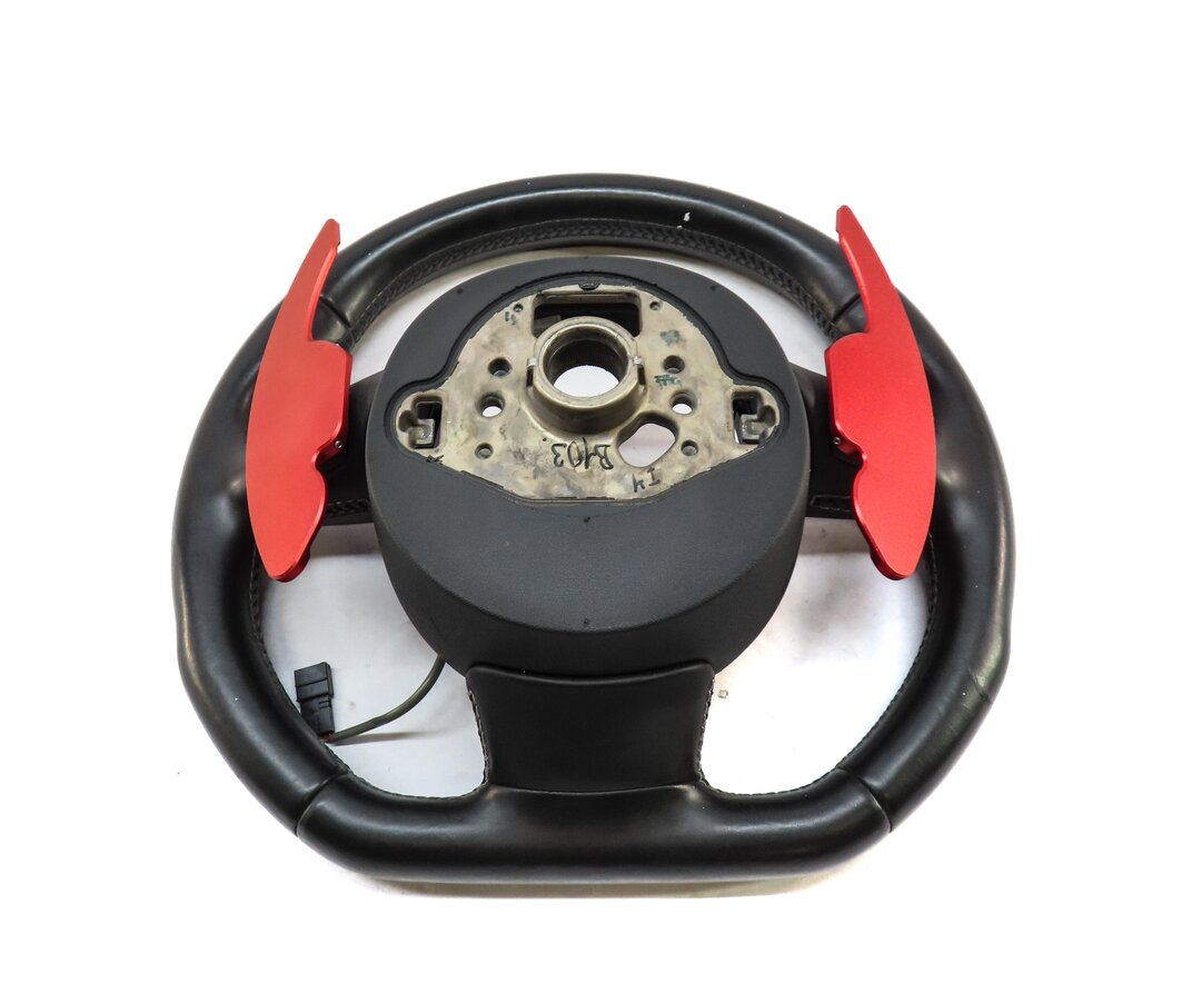 Thumbnail 6: 2013-2017 AUDI S5 (B8 8T) 3-SPOKE FLAT BOTTOM SPORT STEERING WHEEL w PADDLES