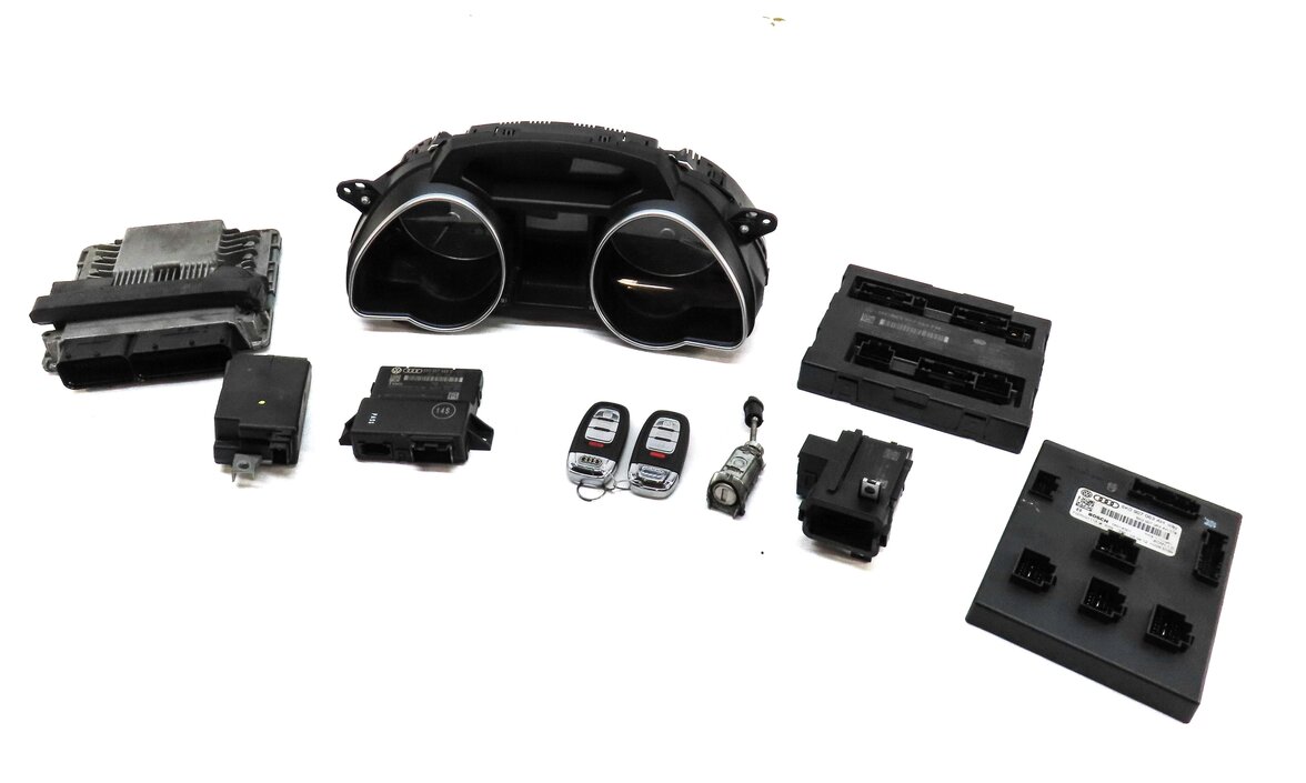 Thumbnail 1: 2013 AUDI S5 (B8 8T) 3.0L CGXC ENGINE ECM BCM GATEWAY IMMOBILIZER MODULE KEY SET