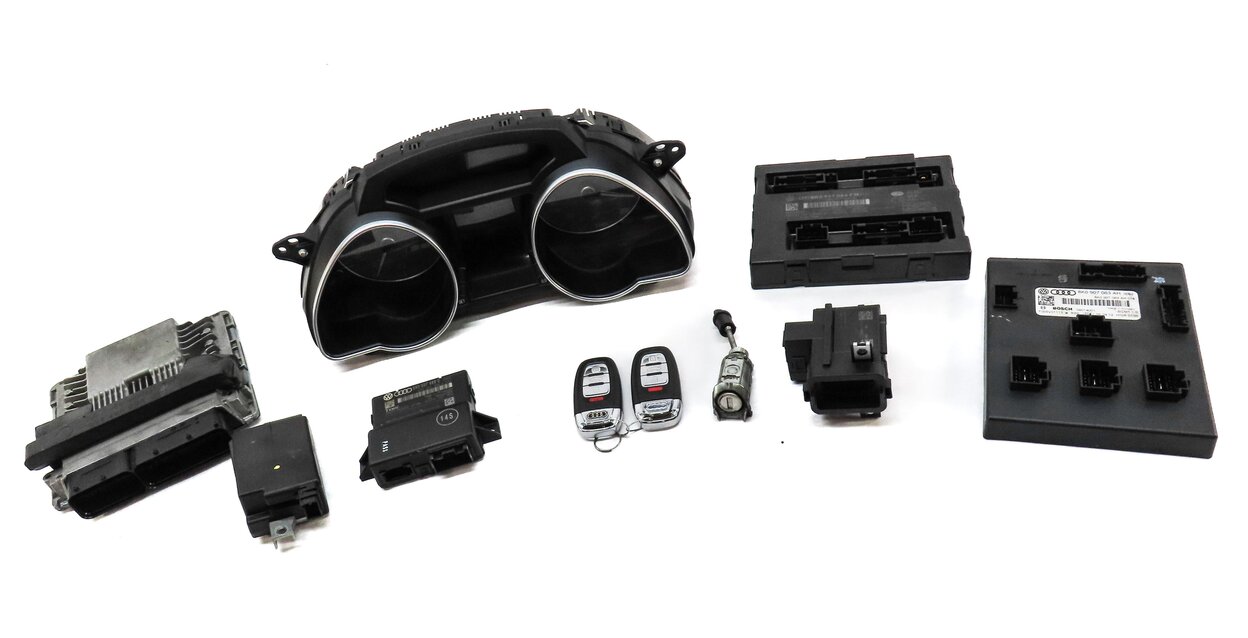 Thumbnail 22: 2013 AUDI S5 (B8 8T) 3.0L CGXC ENGINE ECM BCM GATEWAY IMMOBILIZER MODULE KEY SET