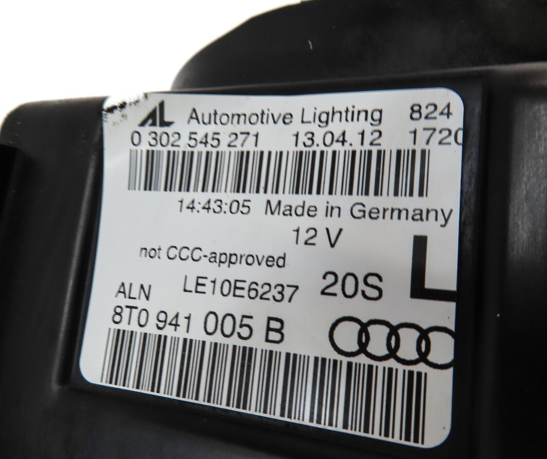 Thumbnail 8: 13-17 AUDI A5 S5 (B8 8T) LEFT DRIVER XENON HID HEADLIGHT LIGHT LAMP (NON AFS)