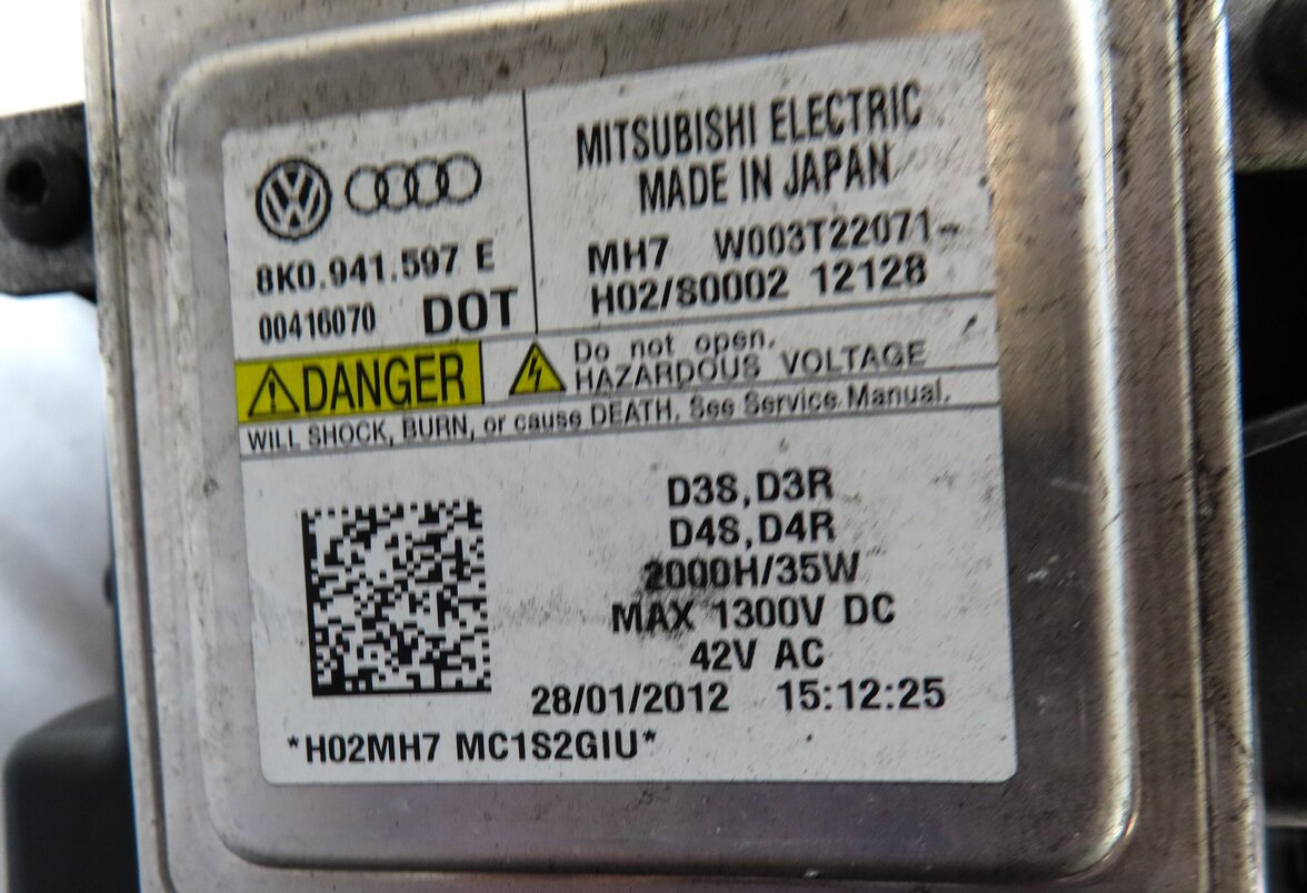 Thumbnail 7: 2013-2017 AUDI A5 S5 (B8 8T) RIGHT PASSENGER XENON HID HEADLIGHT LAMP (NON AFS)