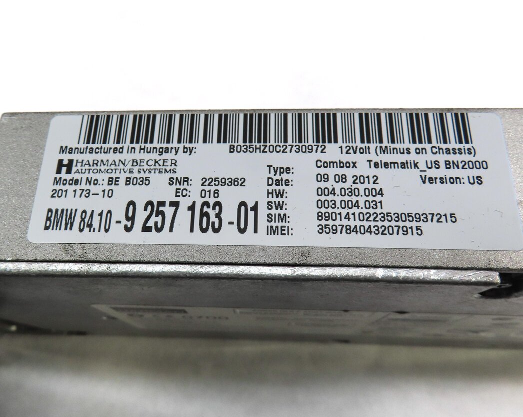 Thumbnail 4: 2013 BMW X1 (E84) BLUETOOH TELEMATICS COMMUNICATION COMBOX CONTROL MODULE