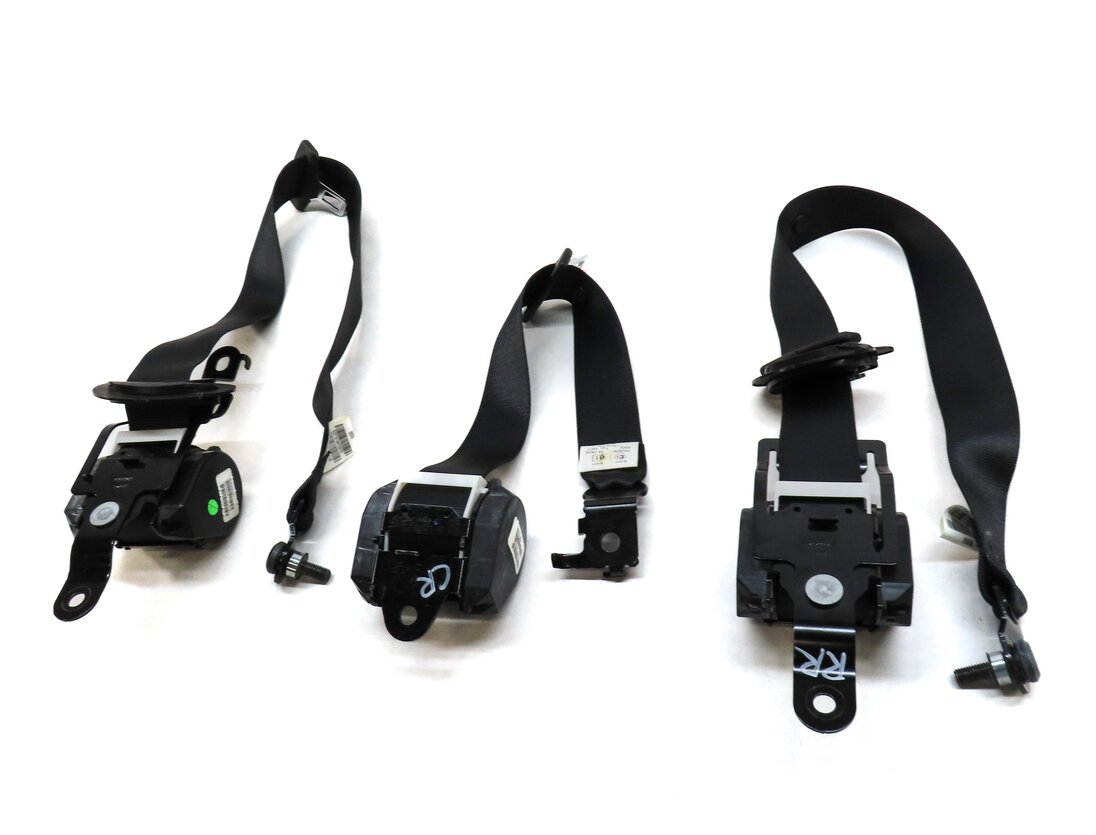 Thumbnail 4: 2011 BMW X5 (E70) REAR 2ND ROW LEFT RIGHT CENTER SEATBELT RETRACTOR SET3 (BLACK)