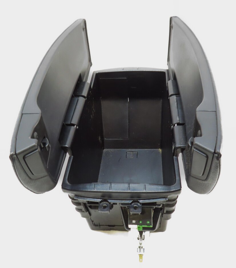 Thumbnail 8: 2010-2013 BMW X5 X5M E70 FRONT CENTER CONSOLE STORAGE BOX ARM REST BLACK LEATHER