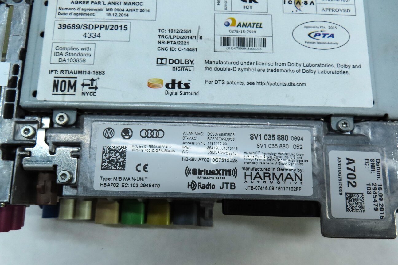 Thumbnail 6: 2017 AUDI A3 (8V) RADIO SD MMI CD PLAYER STEREO RECEIVER HEAD UNIT 8V1035880