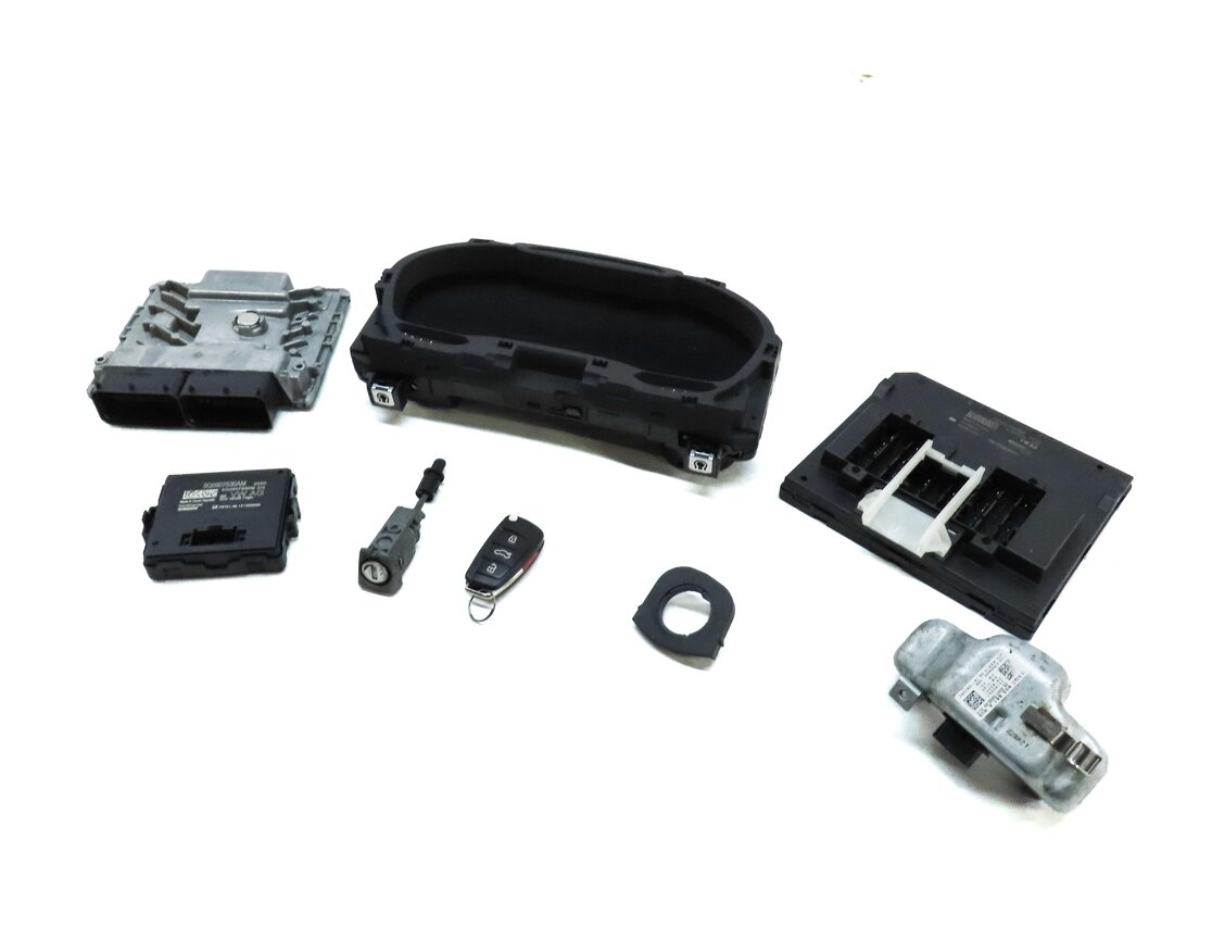 2017 AUDI A3 (8V) 2.0L TURBO CNTC SPEEDOMETER BODY ENGINE MODULE & LOCK KEY SET