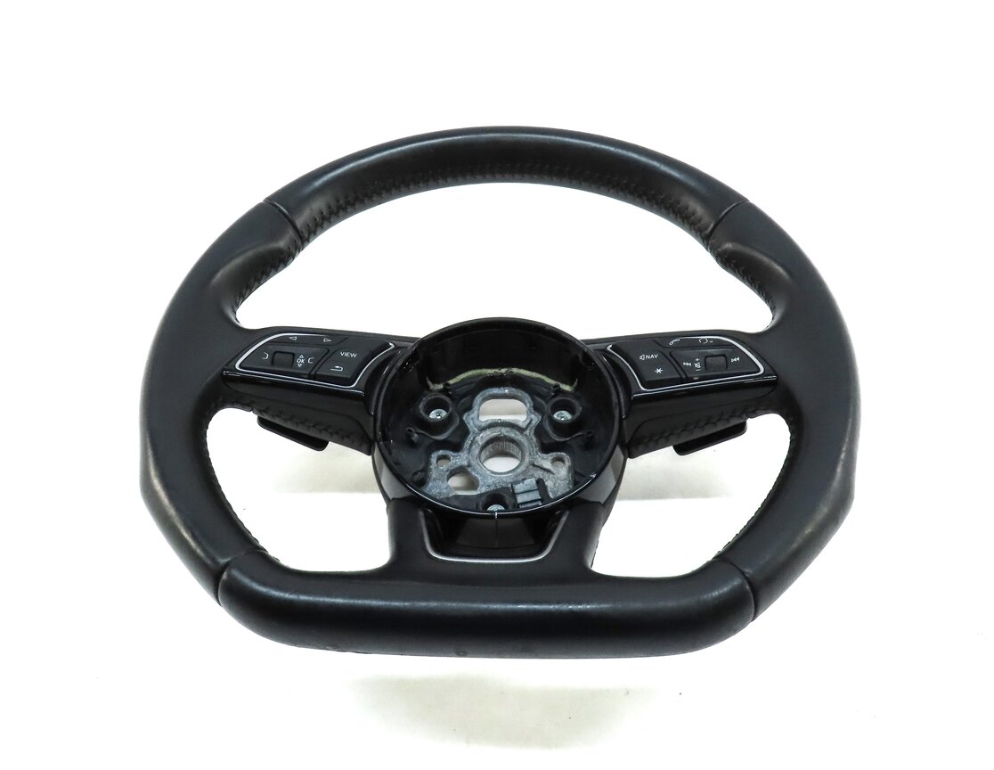 Thumbnail 4: 17-20 A3 A4 S3 S4 8V B8 8K 3 SPOKE FLAT SPORT STEERING WHEEL w/ BUTTONS PADDLES