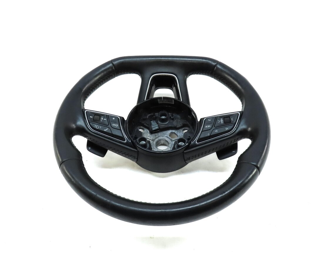 Thumbnail 5: 17-20 A3 A4 S3 S4 8V B8 8K 3 SPOKE FLAT SPORT STEERING WHEEL w/ BUTTONS PADDLES