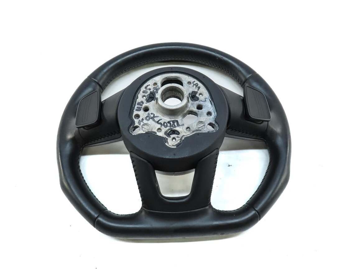 Thumbnail 6: 17-20 A3 A4 S3 S4 8V B8 8K 3 SPOKE FLAT SPORT STEERING WHEEL w/ BUTTONS PADDLES