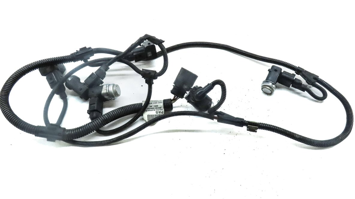 Thumbnail 2: 2006 PORSCHE CAYENNE (955) FRONT PARK ASSIST PDC SENSOR SET 5 w/ WIRE HARNESS