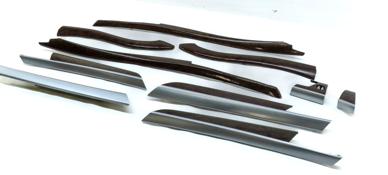 2012 BMW X6 (E71) FRONT REAR LEFT & RIGHT FINE GRAIN ASH WOOD TRIM SET 10